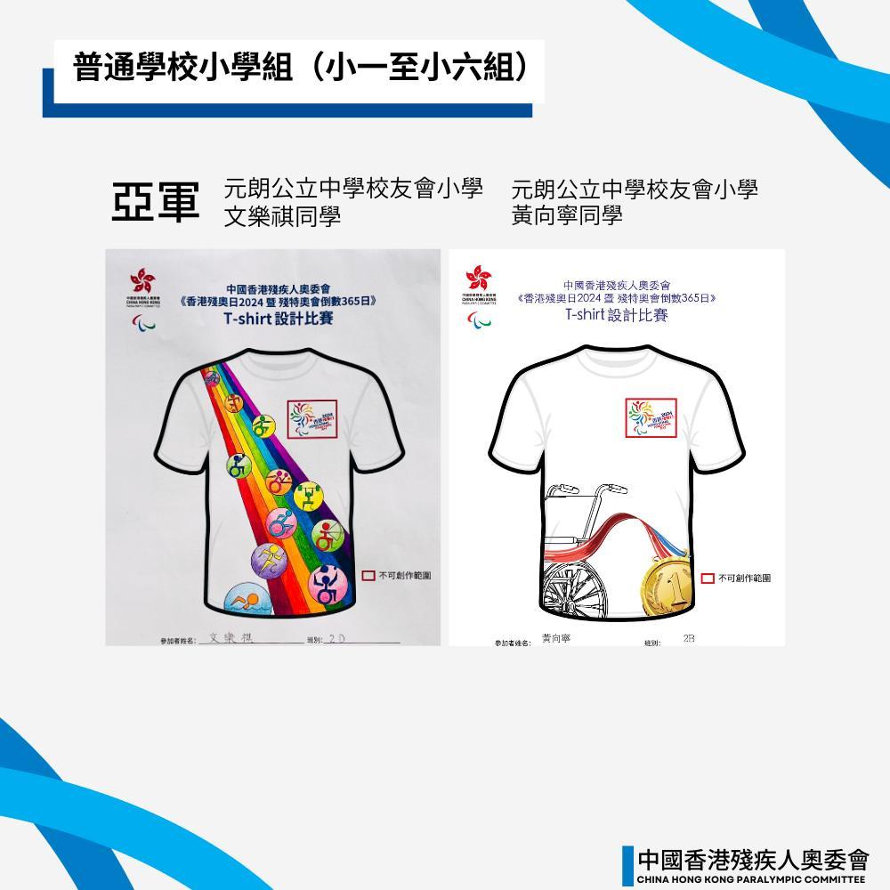 《全國第十二屆殘疾人運動會暨第九屆特殊奧林匹克運動會一周年倒數活動(香港賽區)及香港殘奧日2024T-SHIRT 設計比賽》賽果公佈