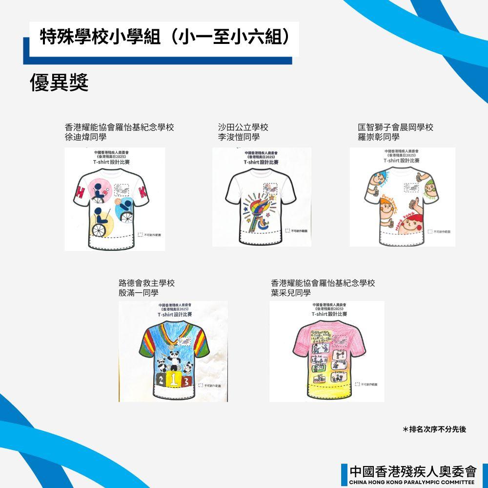 《香港殘奧日2025 T-SHIRT 設計比賽》賽果公佈