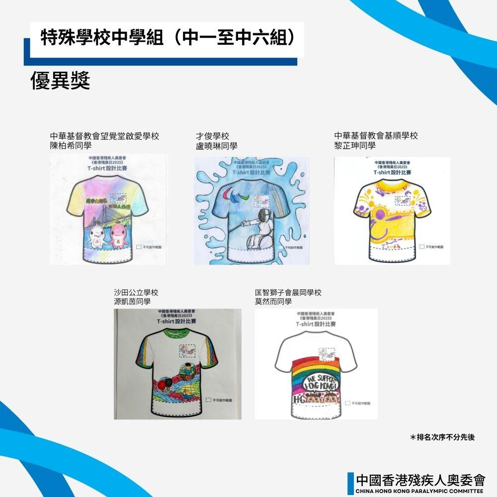 《香港殘奧日2025 T-SHIRT 設計比賽》賽果公佈
