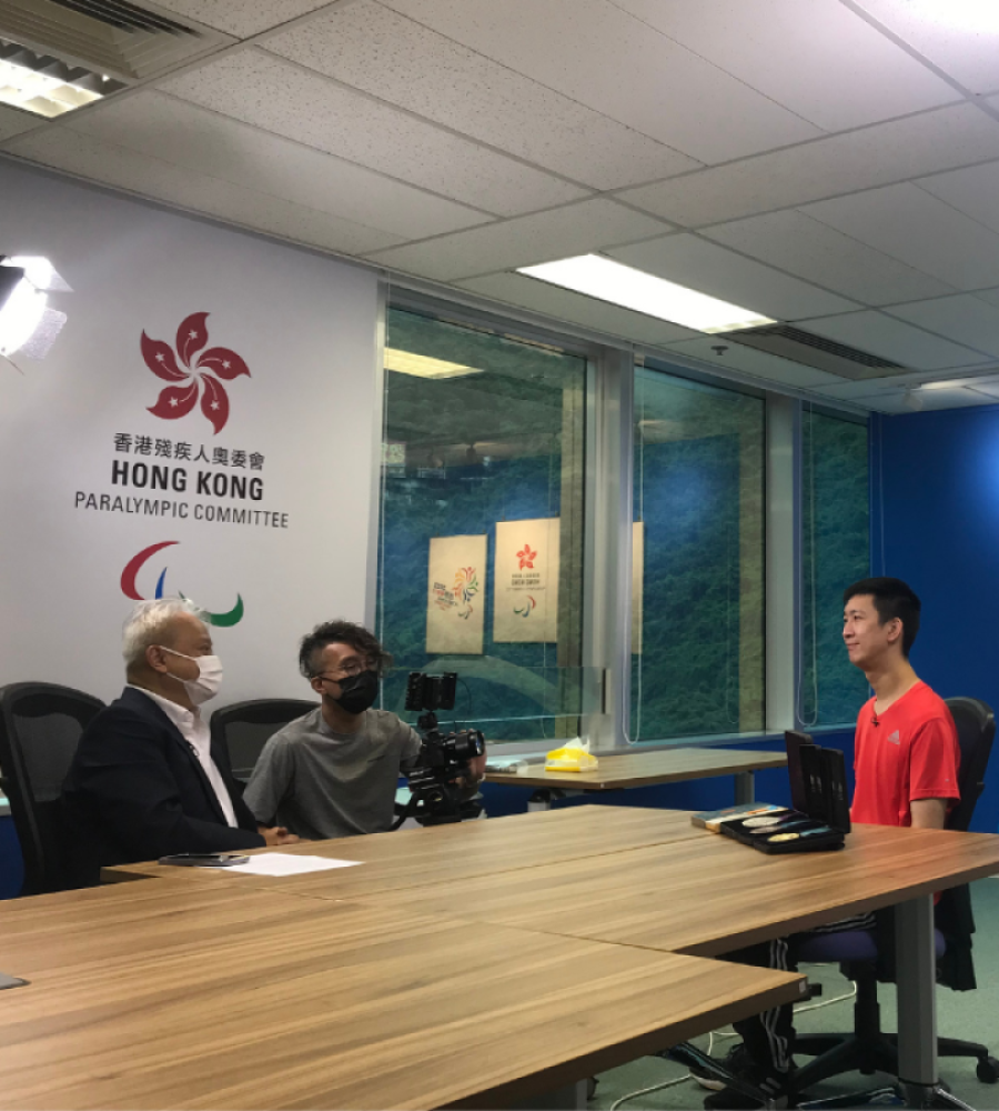 Representatives of The Education University of Hong Kong visited Hong Kong Paralympic Committee to interview Mr. So Wa Wai
