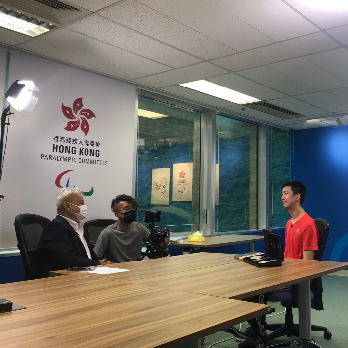 The Hong Kong Paralympic Committee being interviewed by EdUHK